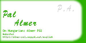 pal almer business card